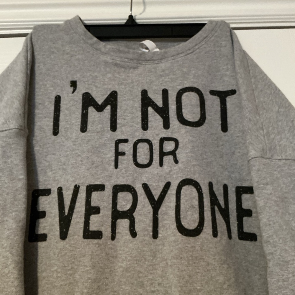 Women’s Gray Crewneck Sweat shirt with Bold Print size XXL - Picture 2 of 5